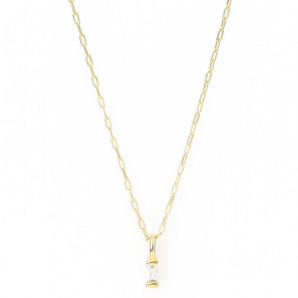 NWT > Kendra Scott Phoebe Short Pendant Necklace — Gold + White CZ • Adjustable
